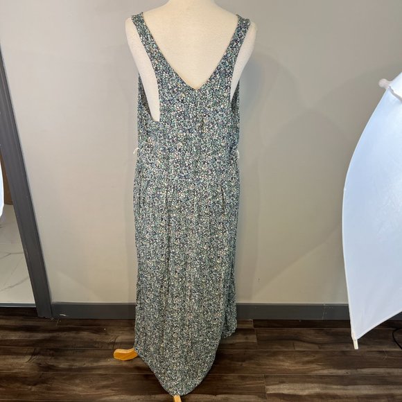 AMERICAN EAGLE Blue Floral Button Down Maxi Sleeveless Dress (L) - Picture 10 of 15